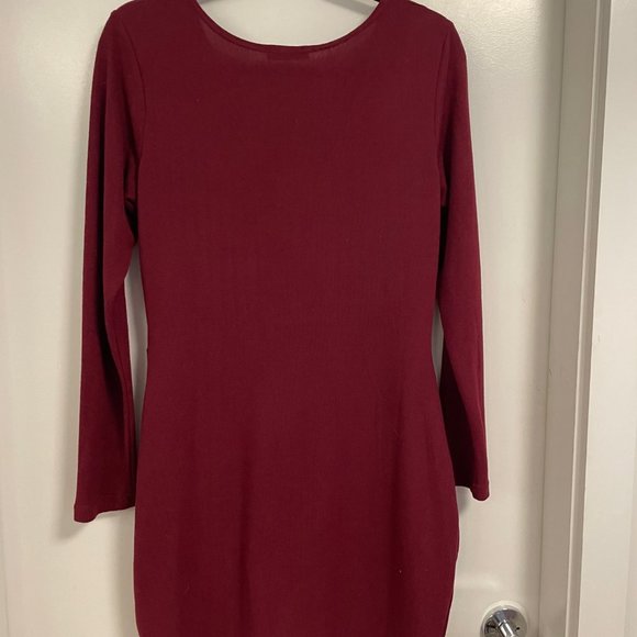 NWOT / SHEIN  / Red  Dress/  Long Sleeve / L - Picture 4 of 6